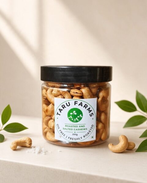 Taru Farms Roasted & Salted Cashews 200g jar